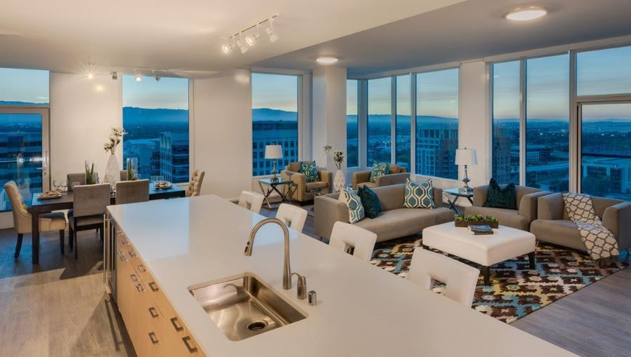 Dining area with table and chairs