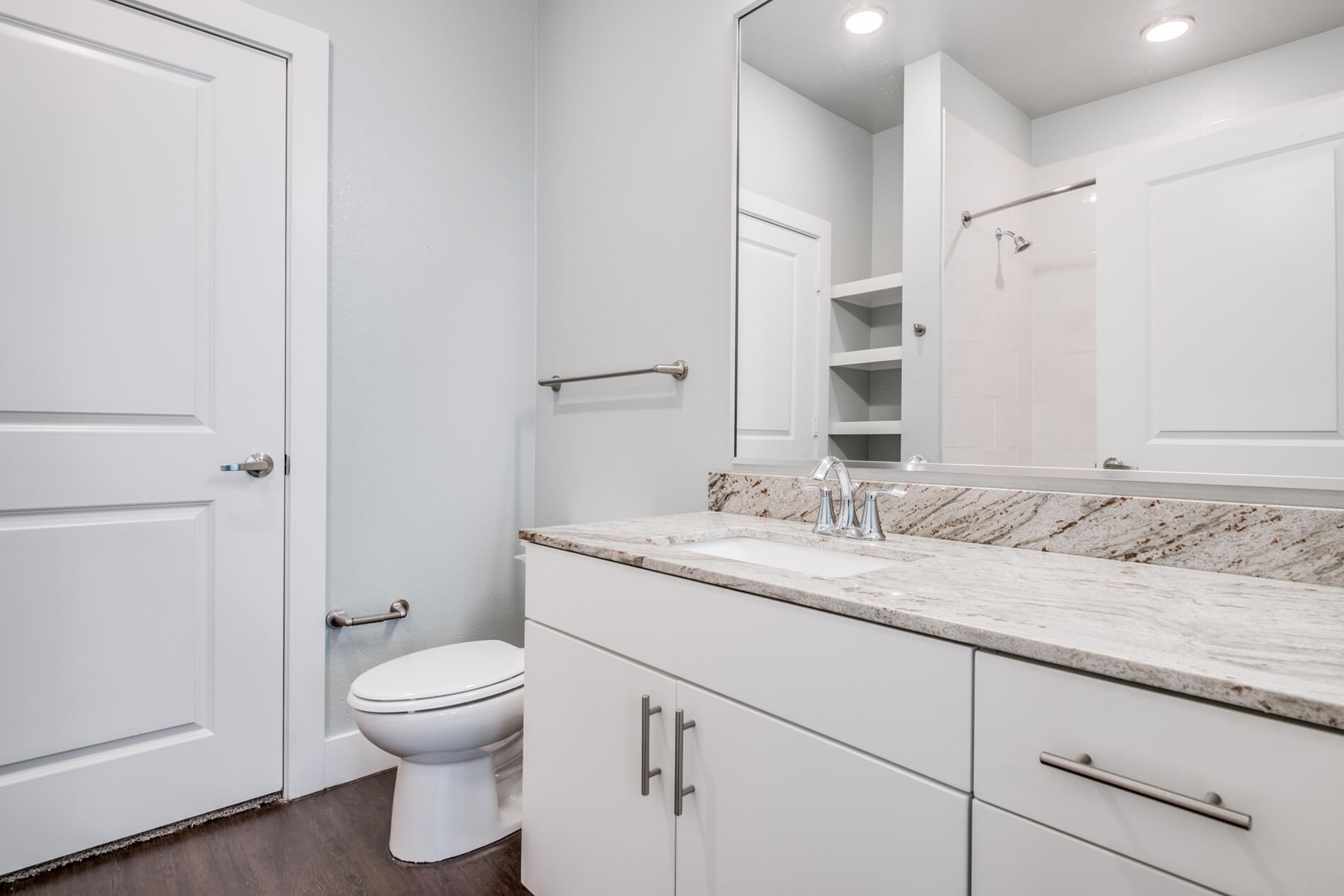 Bathroom with fresh linens.